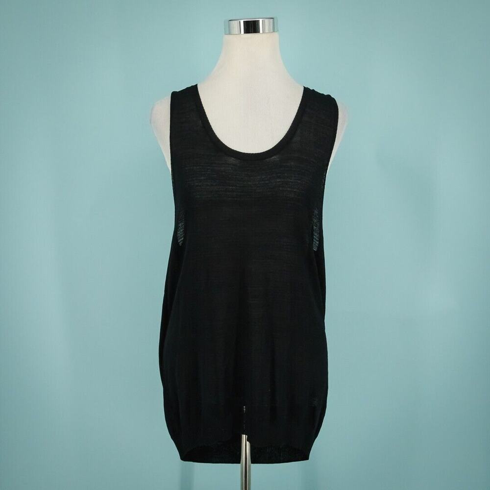 SI-IAE SI IAE Anthropologie Size Large L Top Black Cut Out Open Back Sleeveless